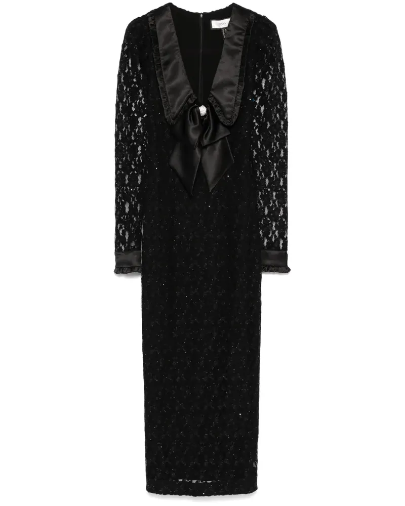 NISSA Maxikleid aus Blumenspitze - Schwarz Schwarz
