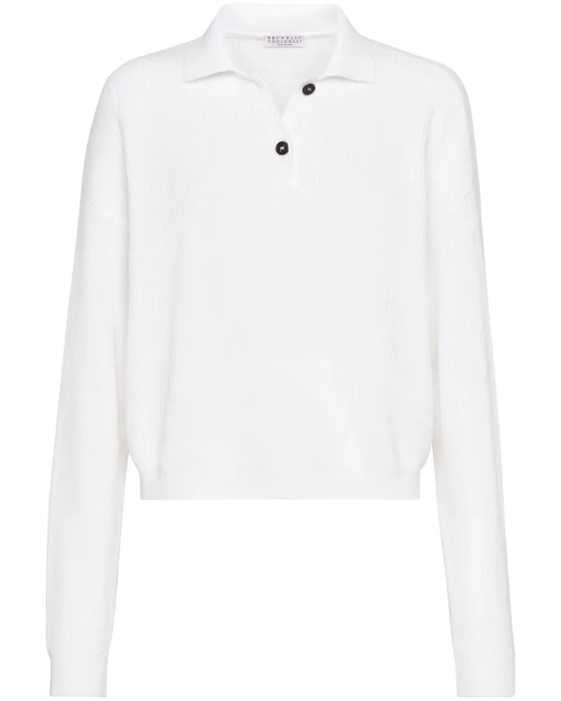 Brunello Cucinelli Gerippter Pullover - Weiß Weiß