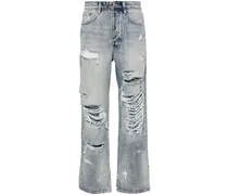Halbhohe Anti K Punk Straight-Leg-Jeans