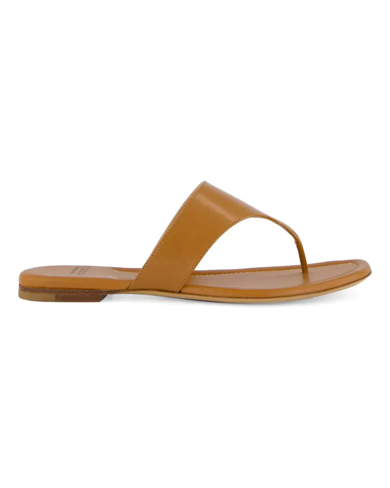 Francesco Russo leather flat sandals - Braun Braun