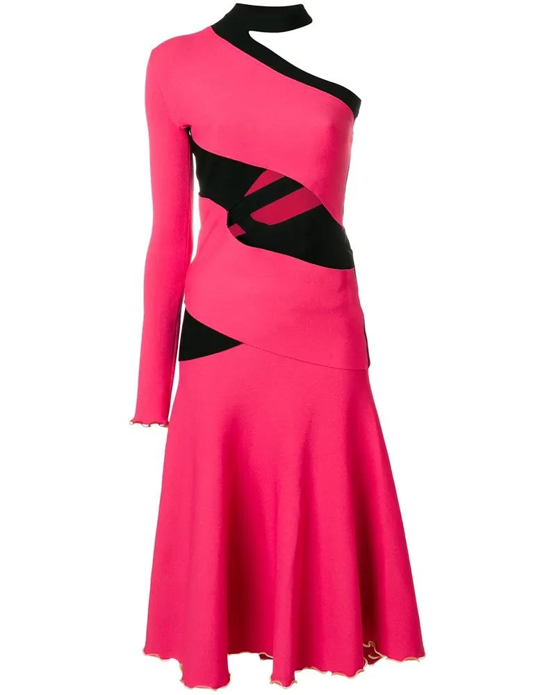 Proenza Schouler One Sleeve Bandage Knit Dress - Rosa Rosa