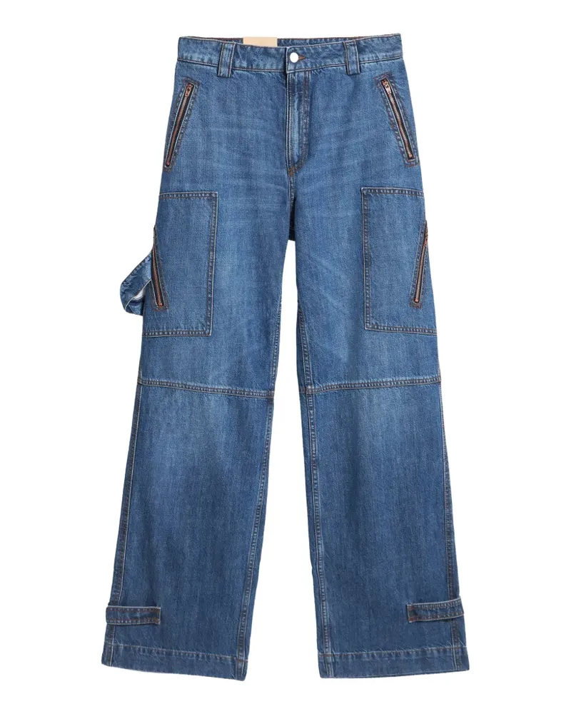 Fortela wide-leg cargo pants - Blau Blau