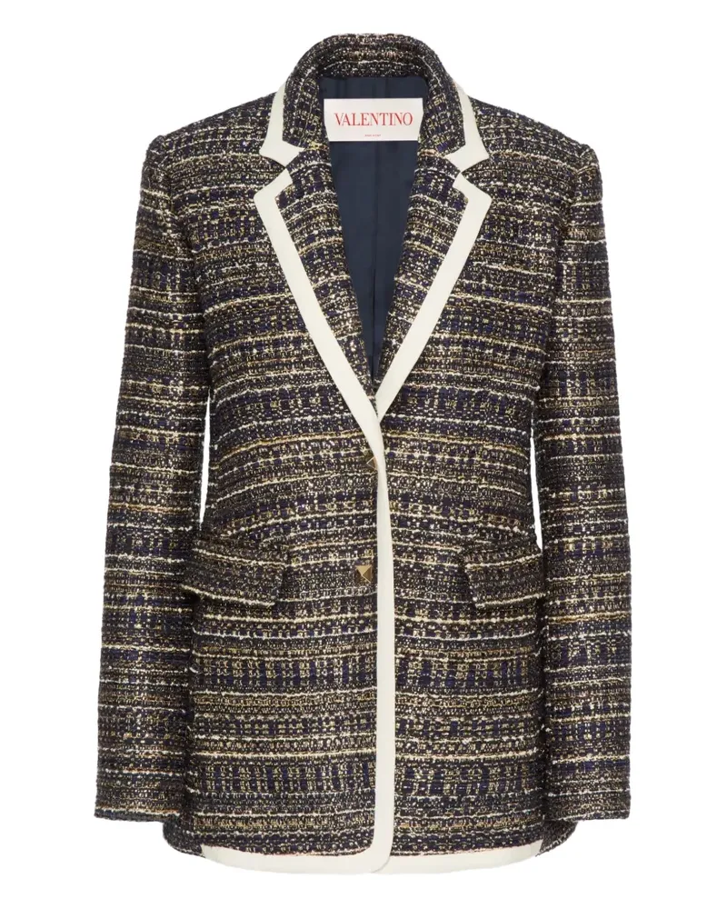 Valentino Garavani Tweed-Blazer mit Rockstud-Nieten - Blau Blau