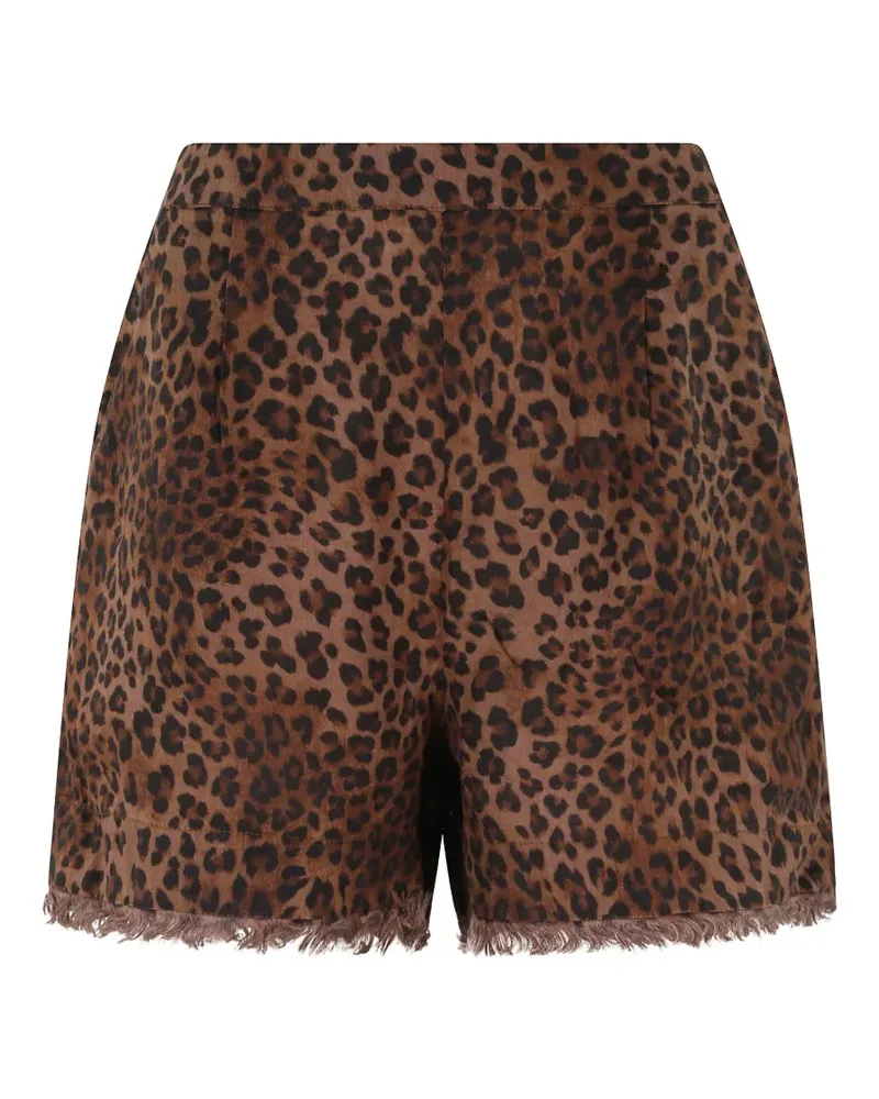 MC2 Saint Barth Amani leopard-print frayed shorts - Braun Braun