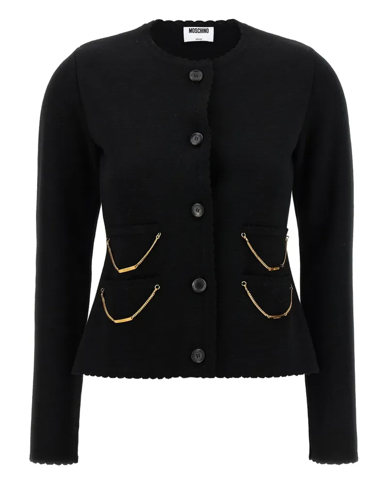 Moschino Cardigan mit Kettendetail - Schwarz Schwarz