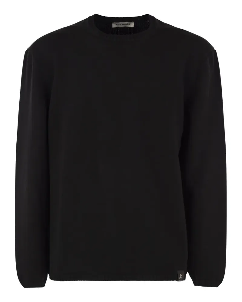 Premiata Rundhals-Pullover mit Rippdetails - Schwarz Schwarz