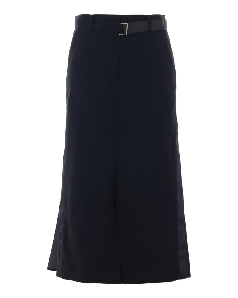 Sacai belted pleated skirt - Blau Blau