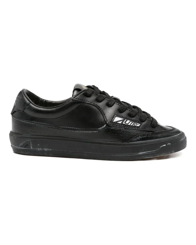 AUTRY perforated-detail logo-patch sneakers - Schwarz Schwarz