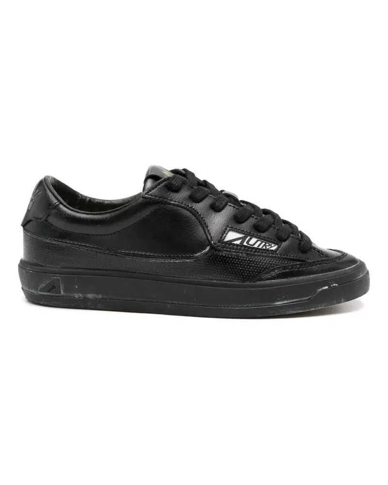 AUTRY perforated-detail logo-patch sneakers - Schwarz Schwarz