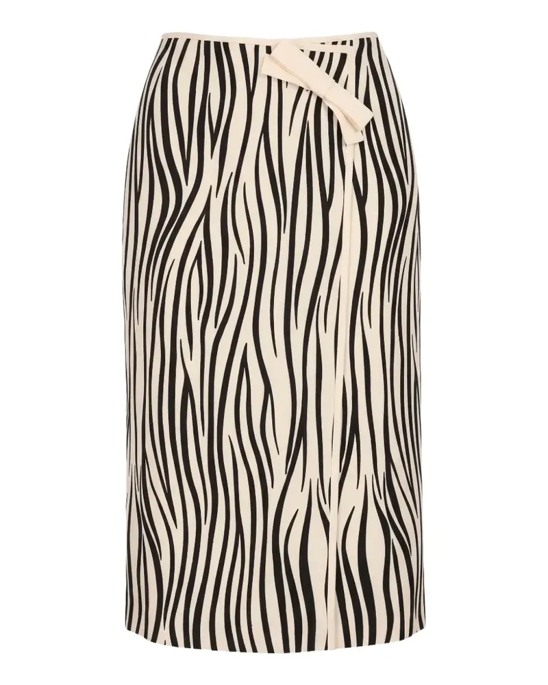 Valentino Garavani zebra-print midi skirt - Nude Nude