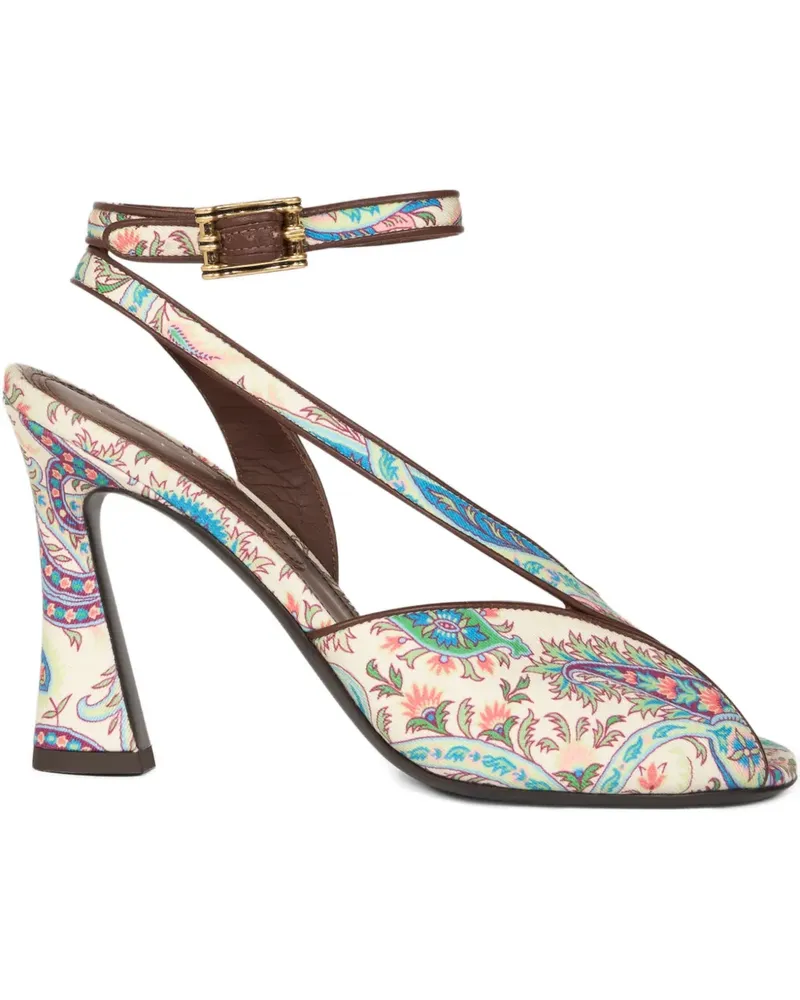 Etro printed ankle-strap sandals - Nude Nude