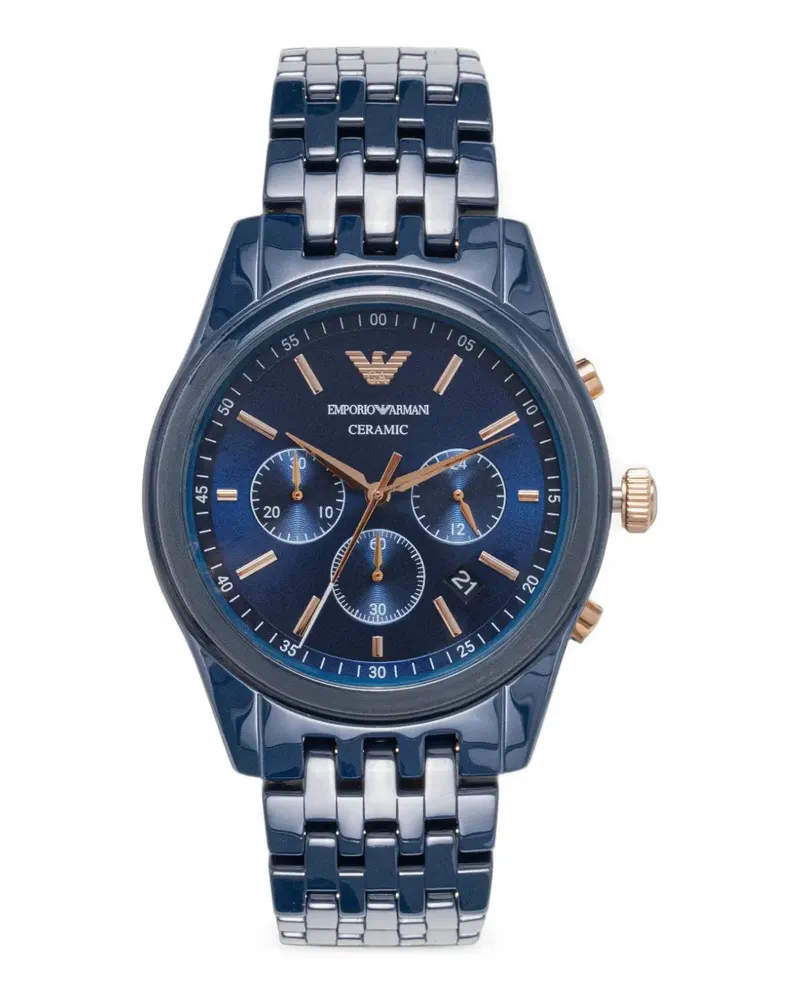 Emporio Armani Armbanduhr mit Logo-Detail 43mm - Blau Blau