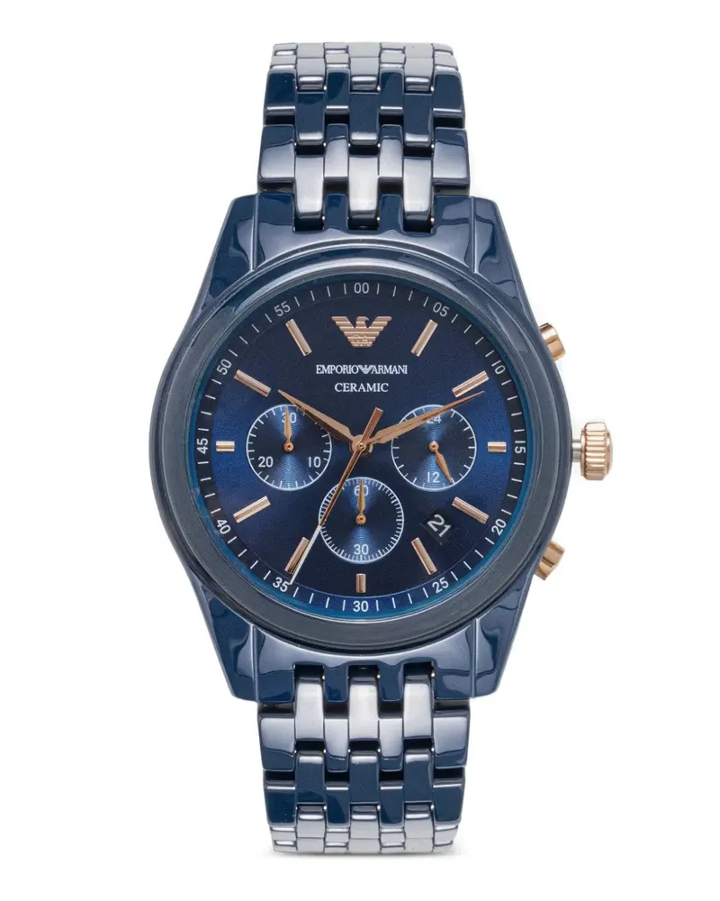 Emporio Armani Armbanduhr mit Logo-Detail 43mm - Blau Blau