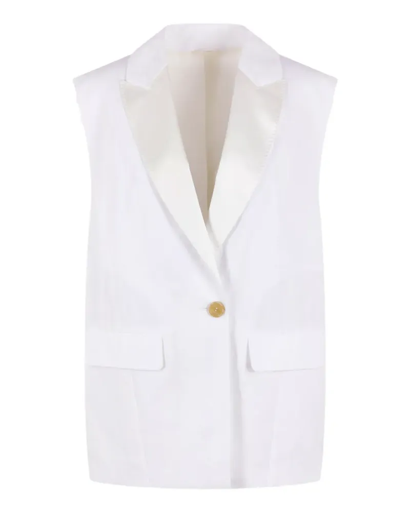 Brunello Cucinelli Einreihige Weste - Weiß Weiß