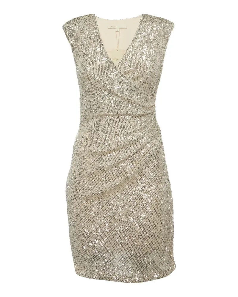 Maje mini Wrap sequinned dress - Silber Silber