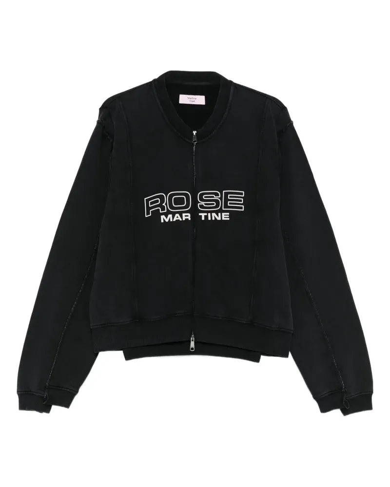 Martine Rose zip-up logo-print sweatshirt - Schwarz Schwarz