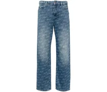 Straight-Leg-Jeans mit Logo-Print