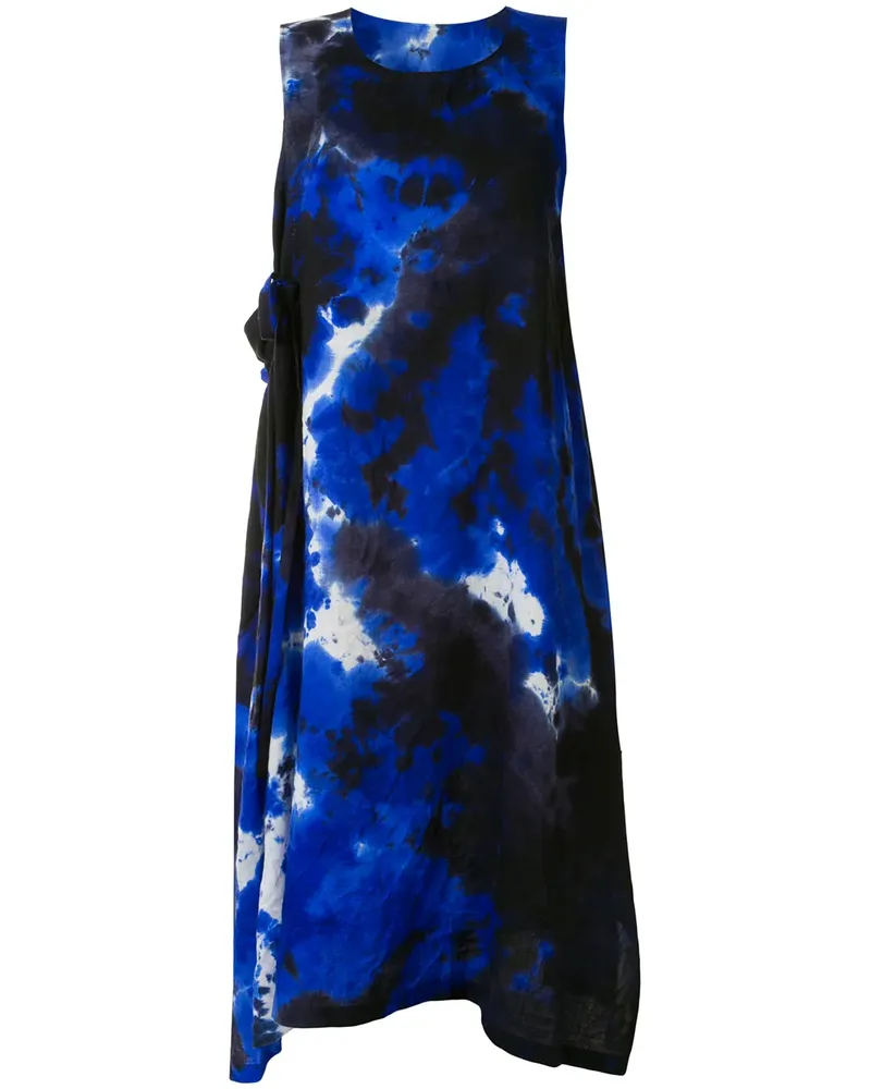 Yohji Yamamoto Kleid mit Batikmuster - Blau Blau