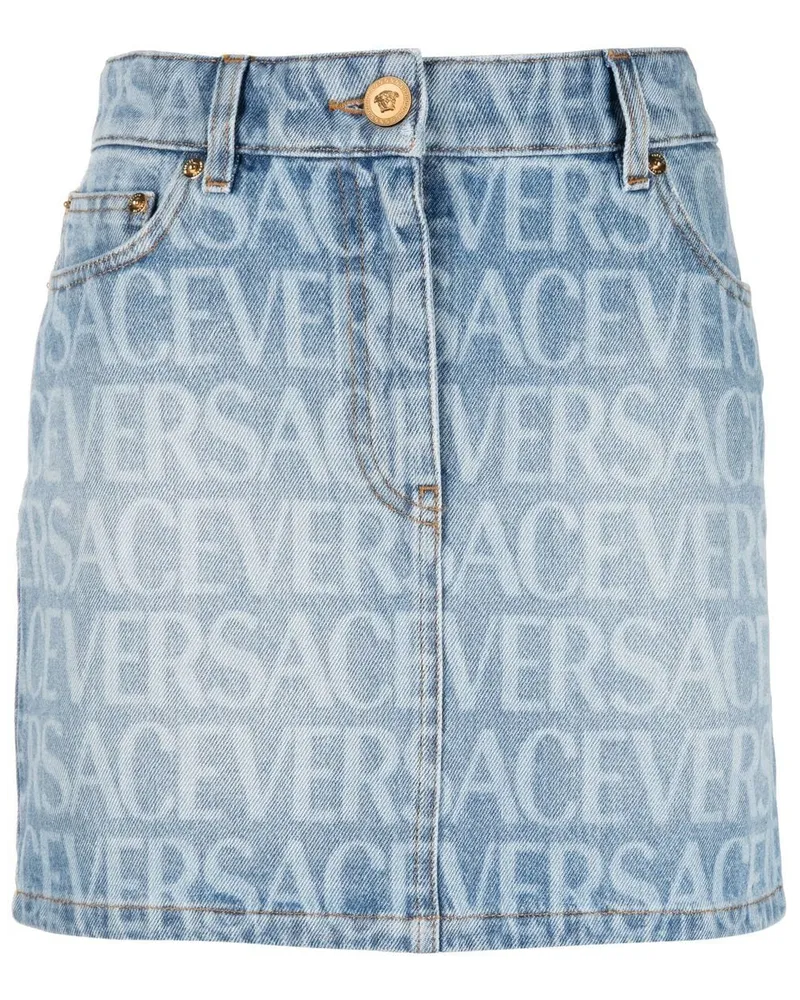 Versace Allover Minirock - Blau Blau