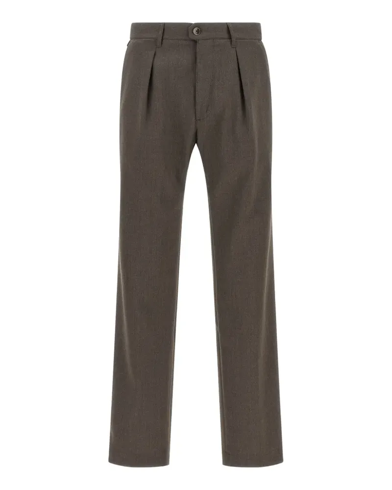 Incotex pleated waist-regulator straight-leg trousers - Braun Braun