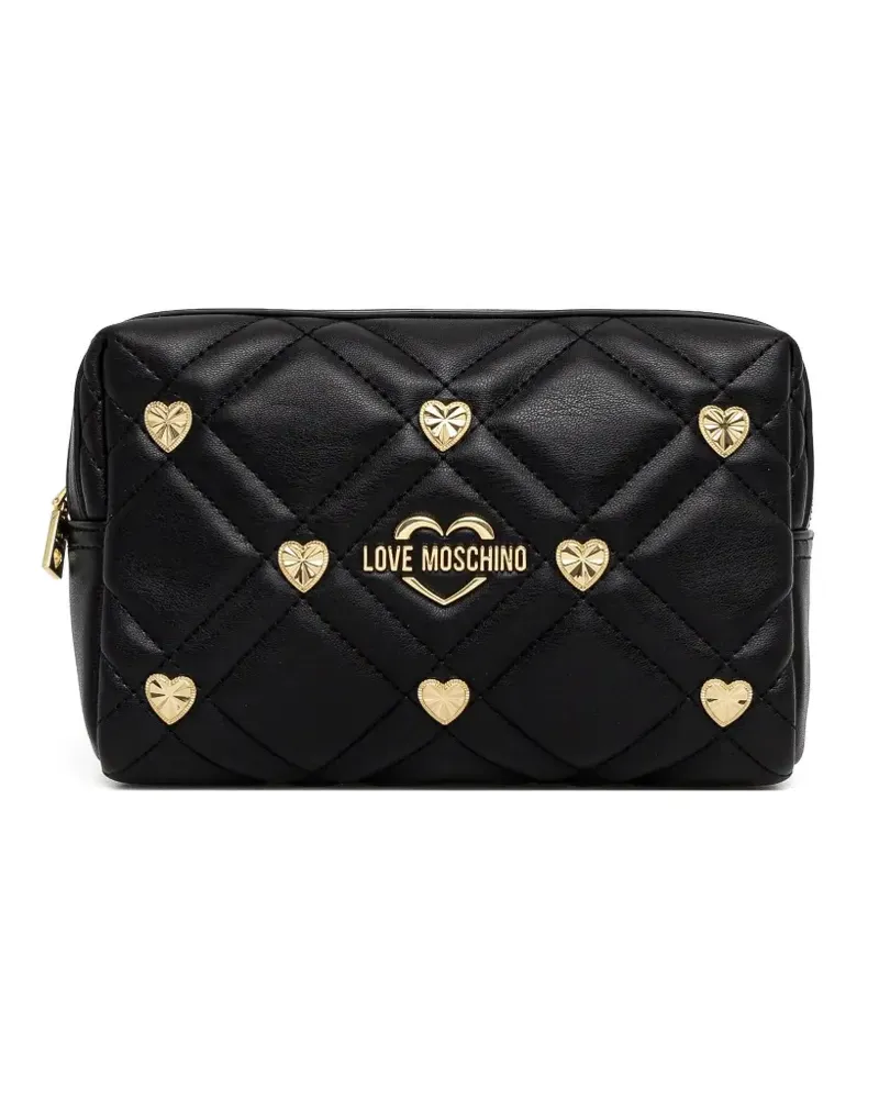 Moschino Clutch mit Herznieten - Schwarz Schwarz