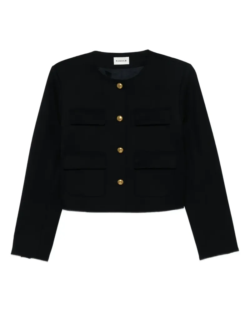 P.A.R.O.S.H. P.A.R.O H. Liliuxy Cropped-Jacke mit Knöpfen - Blau Blau