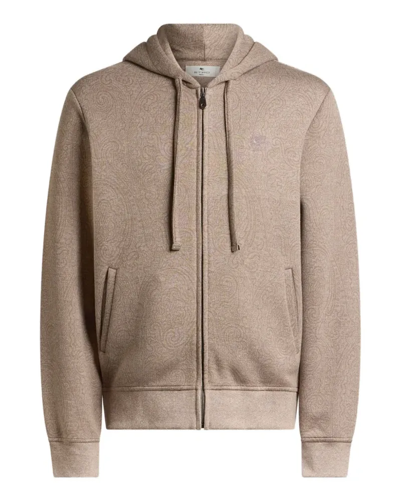 Etro knit jacquard hooded sweatshirt with Arnica motif - Nude Nude