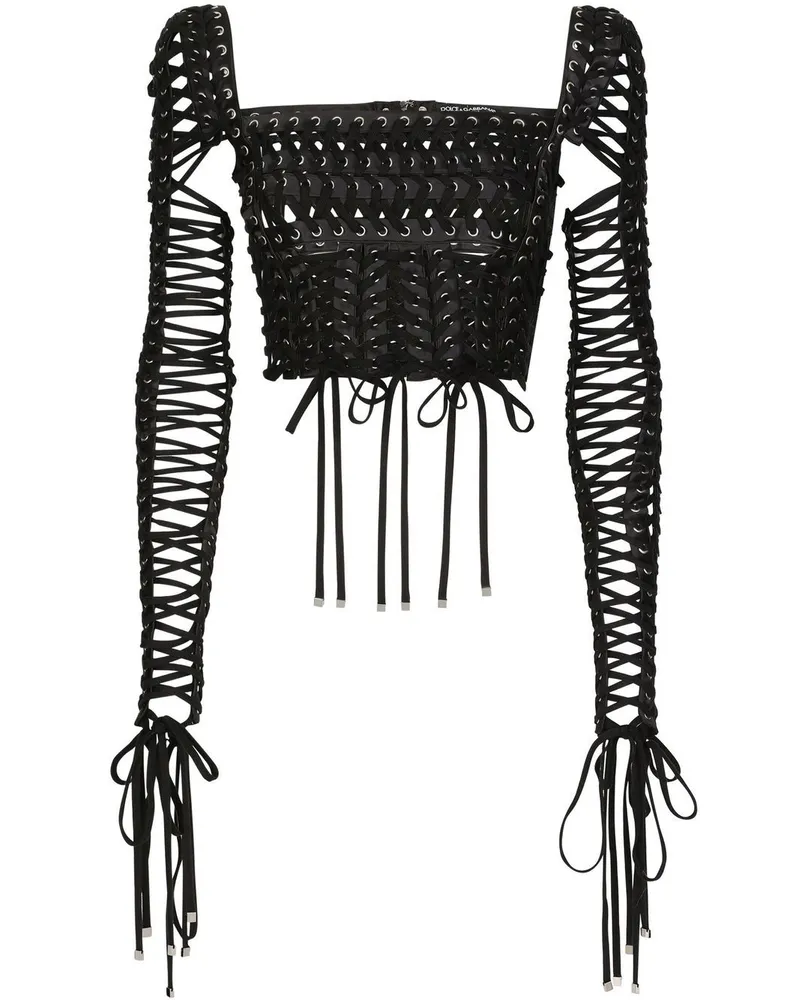 Dolce & Gabbana Bustier-Oberteil mit Schnürung - Schwarz Schwarz