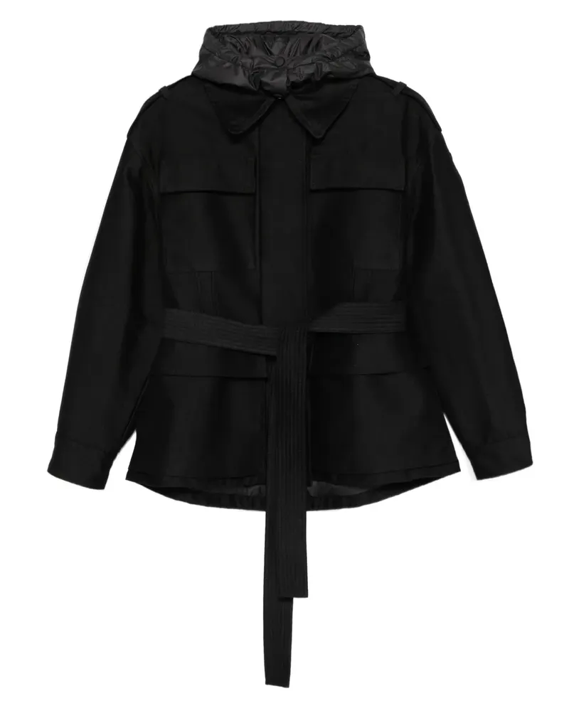 Moncler Kapuzenjacke mit Gürtel - Schwarz Schwarz