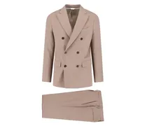 Doppelreihiger Anzug mit Detail - Nude
