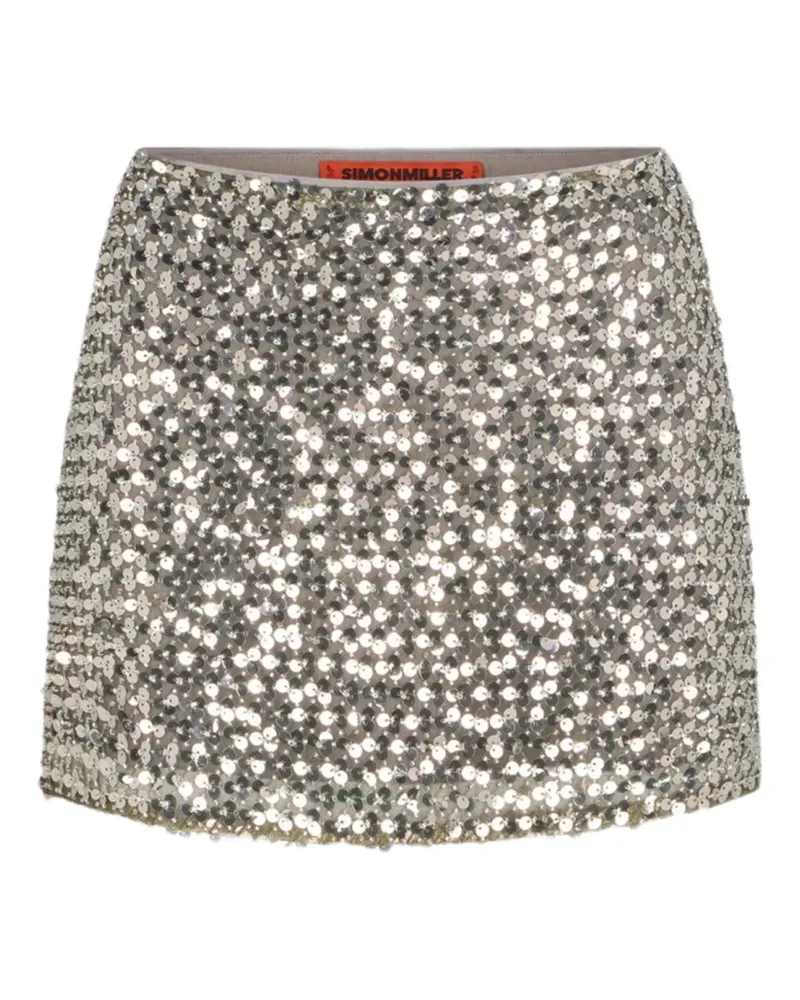 Simon Miller Dizzy Minirock mit Pailletten - Silber Silber