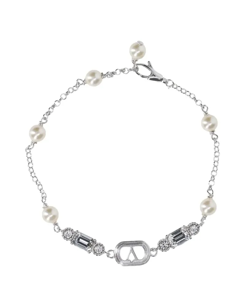 Valentino Garavani Ovalette vlogo signature bracelet - Silber Silber