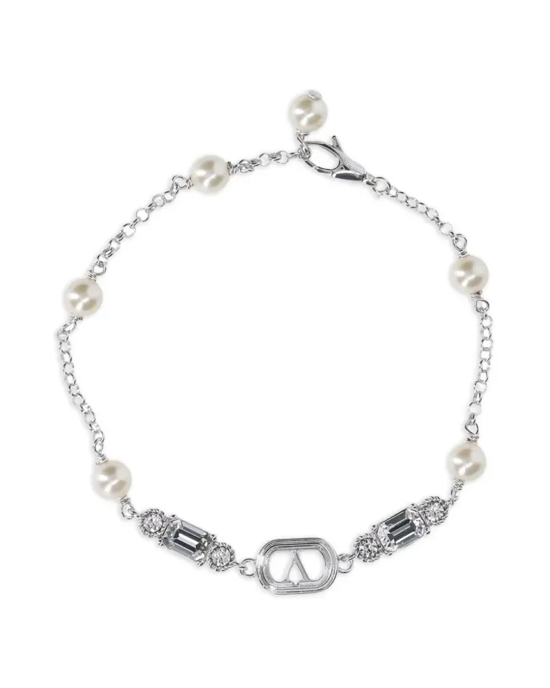 Valentino Garavani Ovalette vlogo signature bracelet - Silber Silber