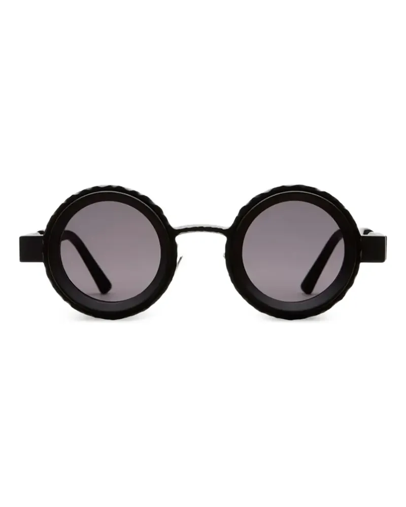 KUBORAUM round-frame textured sunglasses - Schwarz Schwarz
