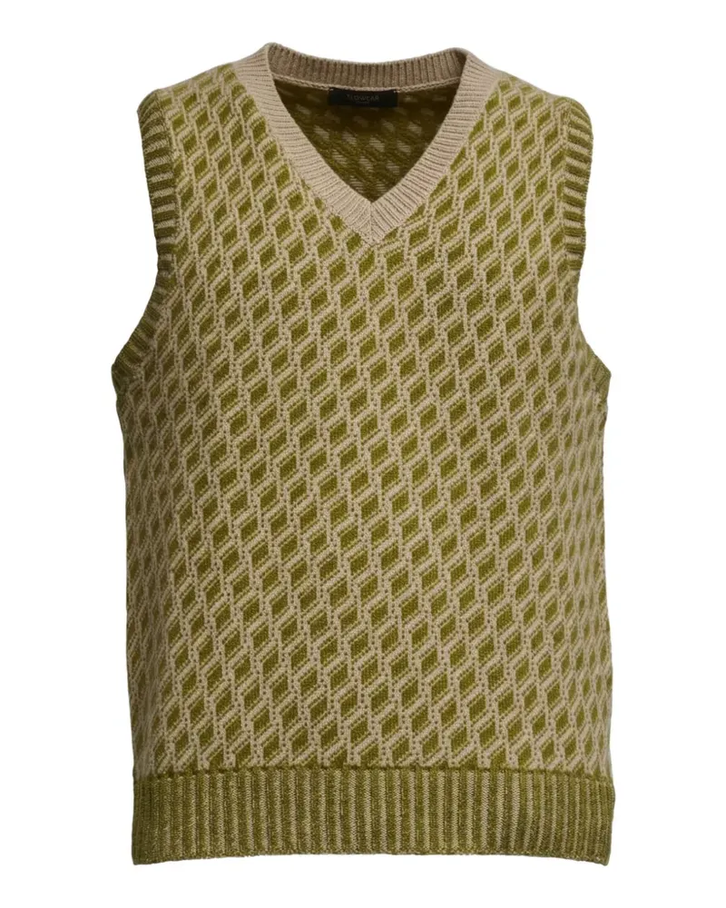 Zanone Gemusterter Pullunder - Grün Grün