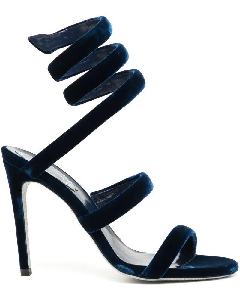 René Caovilla Sandalen mit Finish 100mm - Blau Blau