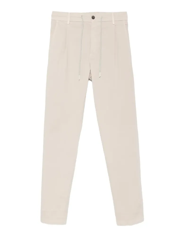 Eleventy pleated drawstring-waist trousers - Nude Nude