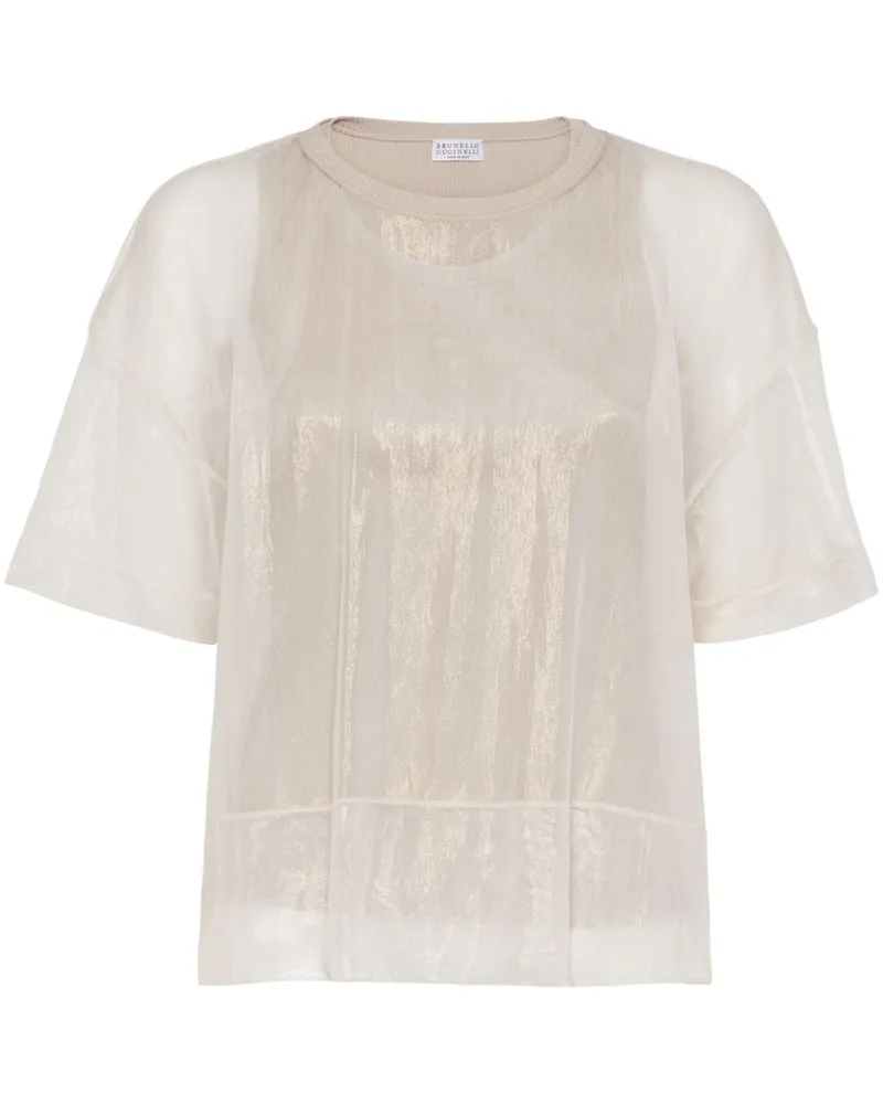 Brunello Cucinelli T-Shirt im Layering-Look - Nude Nude