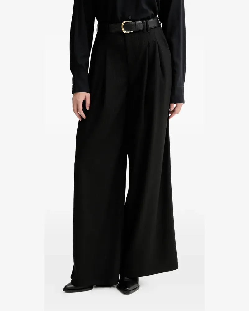Marc O'Polo pinstripe pleated trousers - Schwarz Schwarz