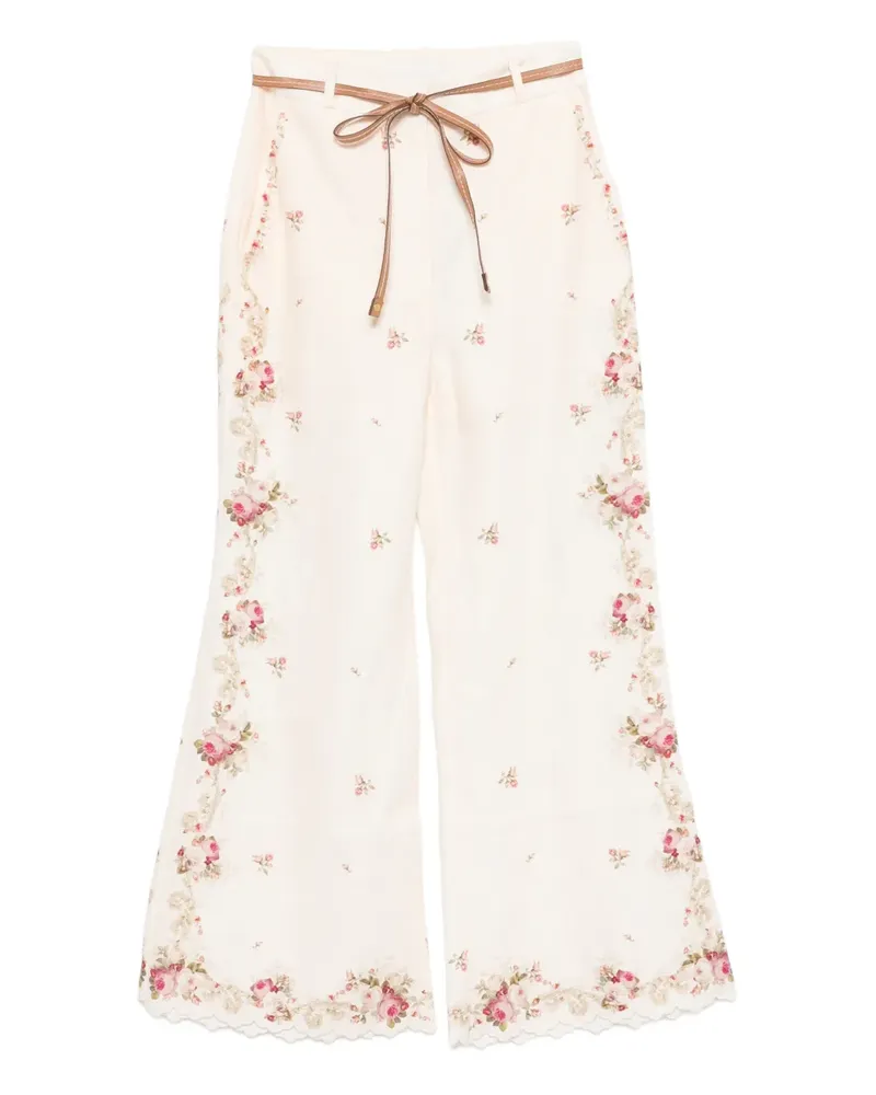 Zimmermann Patience floral trousers - Nude Nude