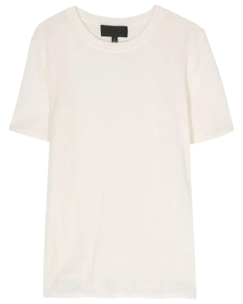 Nili Lotan Fein gestricktes Kimena T-Shirt Weiß