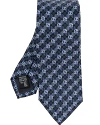 Giorgio Armani Seidenkrawatte mit Monogramm-Print Blau