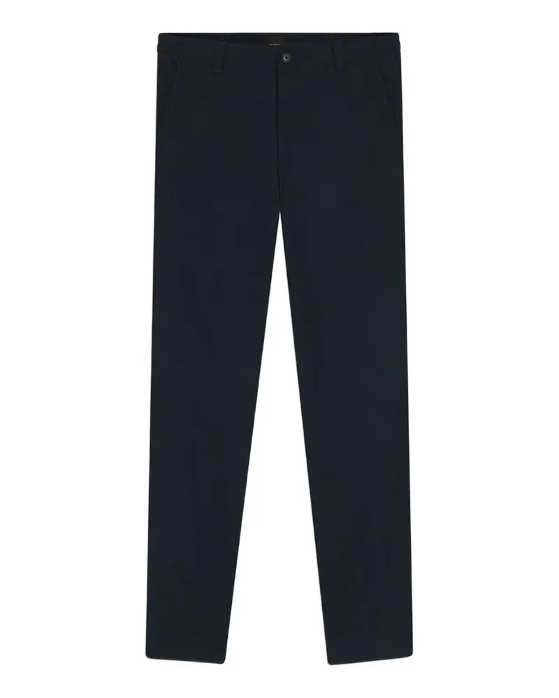 HUGO BOSS logo-patch straight-leg trousers - Blau Blau