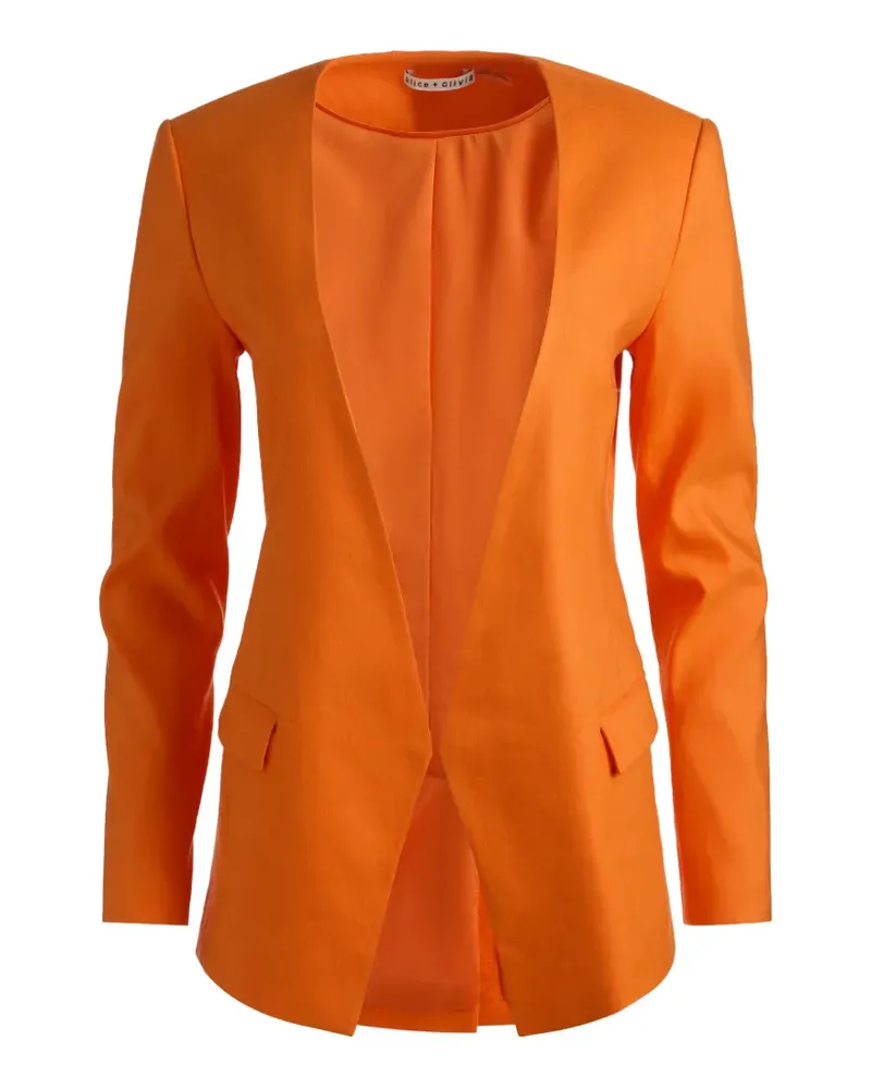 Alice + Olivia collarless angled blazer - Orange Orange