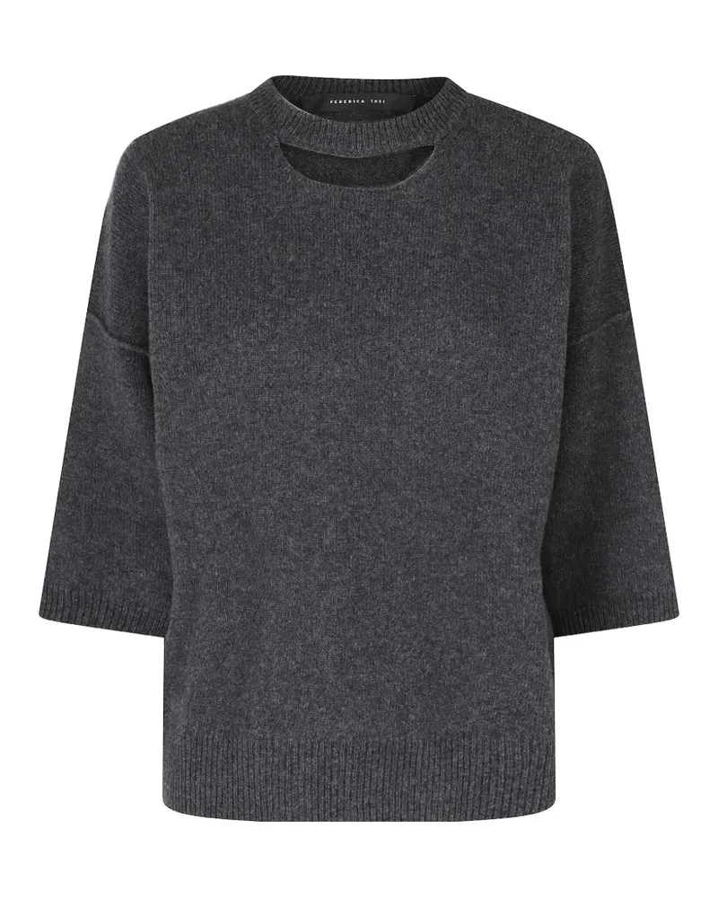 Federica Tosi cut-out drop-shoulder sweater - Grau Grau