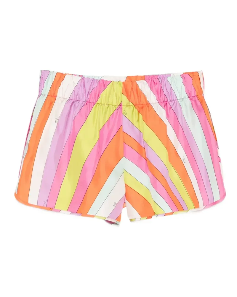 Emilio Pucci Iride-print silk shorts - Orange Orange
