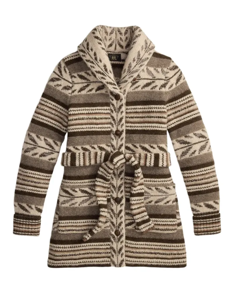 Ralph Lauren Gemusterter Cardigan mit Gürtel - Nude Nude