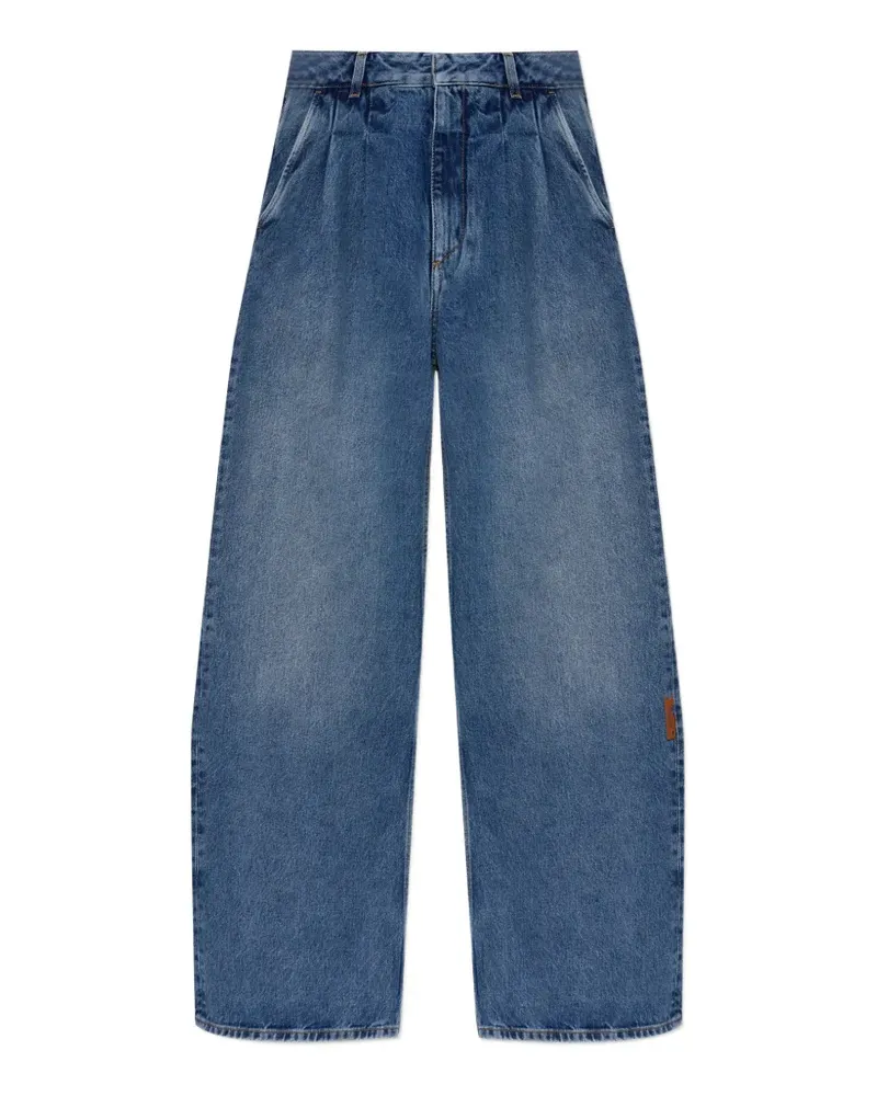 OFF-WHITE pleated wide-leg jeans - Blau Blau