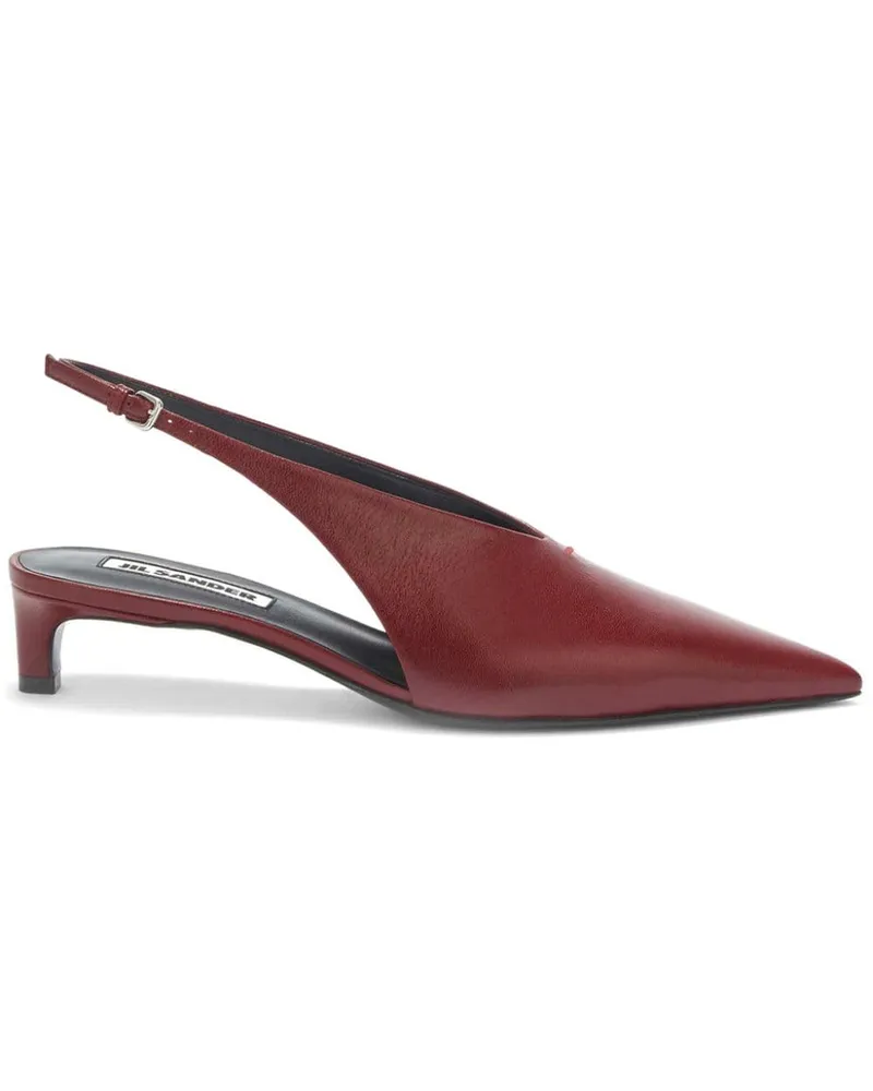 Jil Sander Slingback-Pumps aus Leder 45mm - Rot Rot