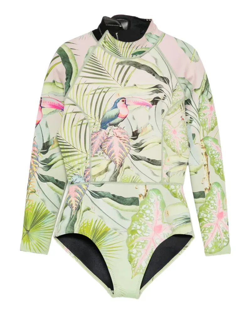 Cynthia Rowley Neoprenanzug mit Blumenprint - Grün Grün